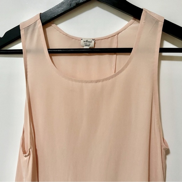 Wilfred| Aritzia| 100% Silk Blush Pale Pink Tank Top Blouse w/Open Back Sz XS - Picture 2 of 6